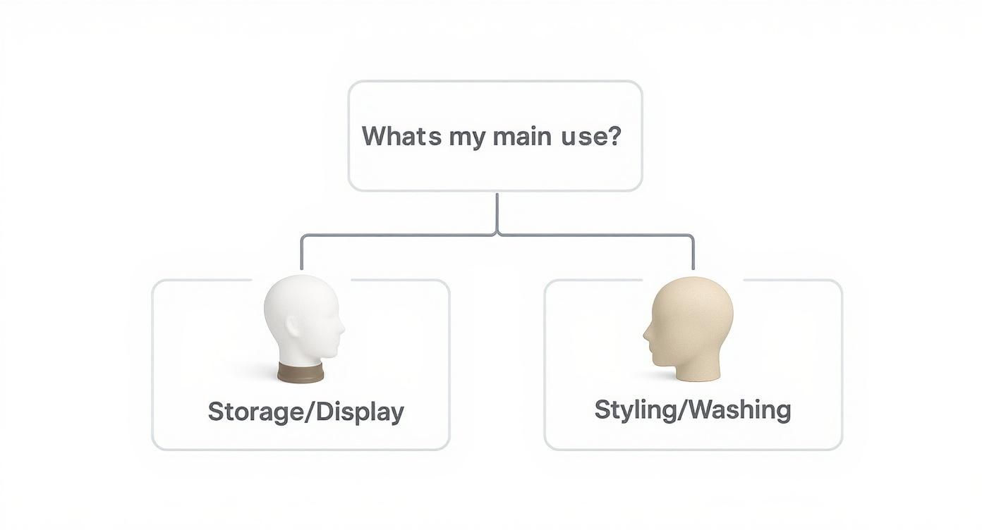 Infographic about mannequin head for wig
