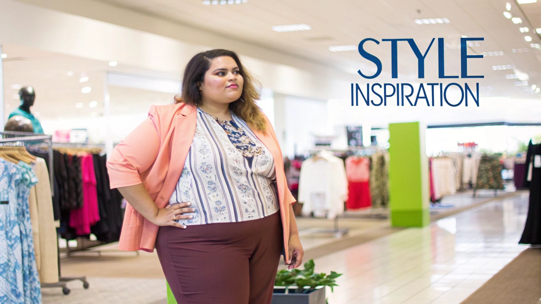 Image of plus-size mannequins in a retail setting