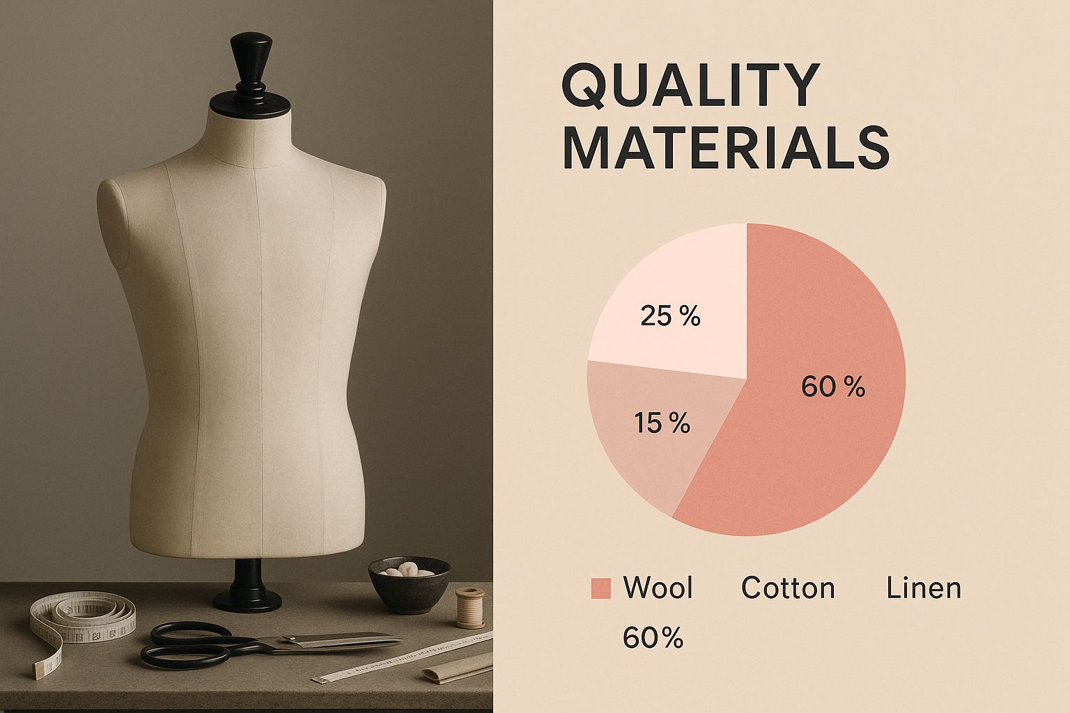 Infographic about tailor dummy male