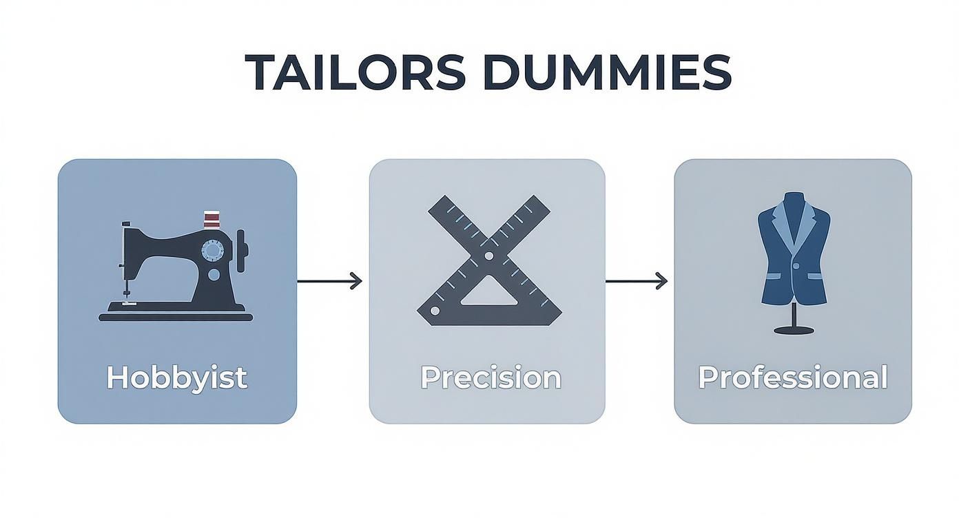 Infographic about adjustable tailors dummies