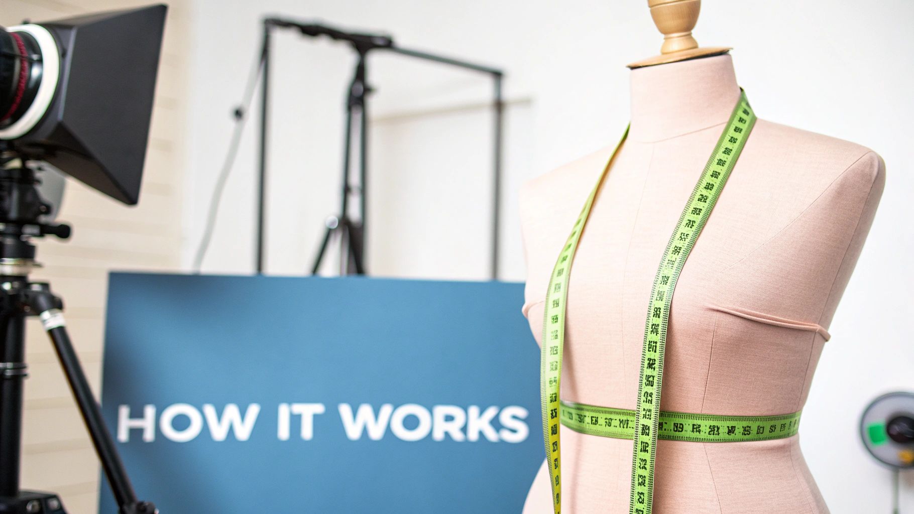 A close-up of the adjustment dials and fabric-covered torso of an adjustable mannequin.