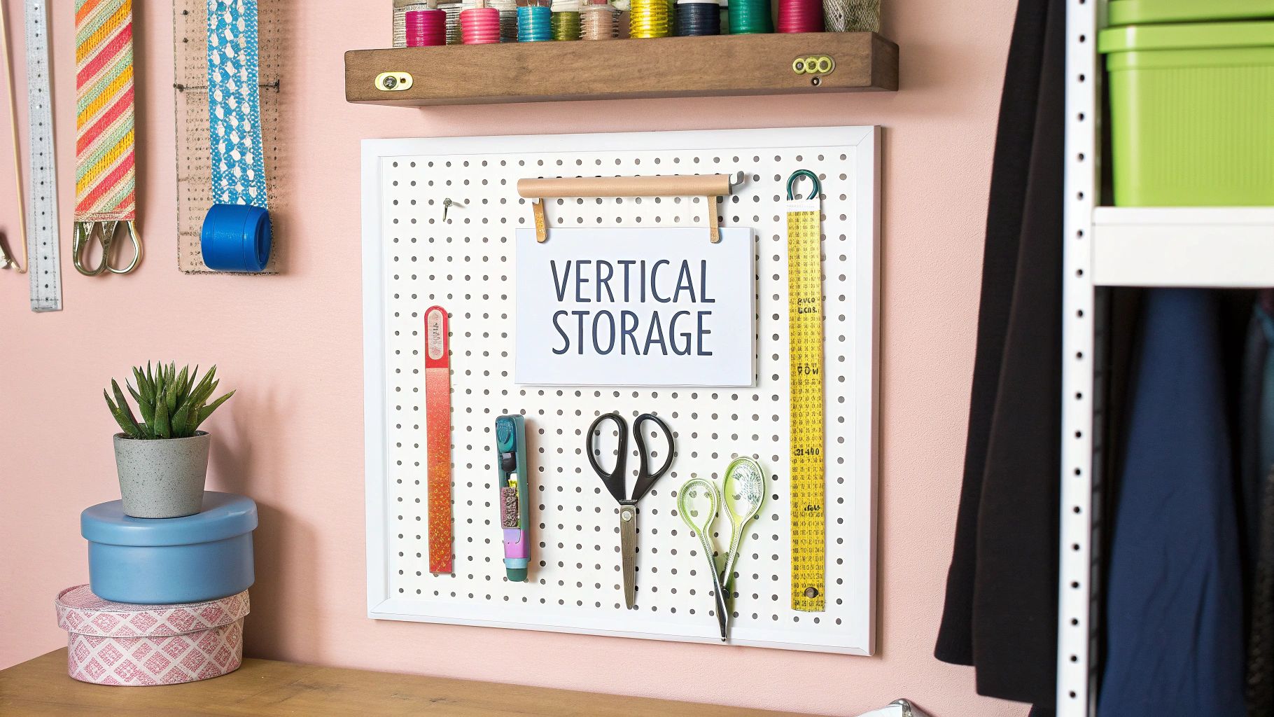 Wall-Mounted Pegboard Organization System