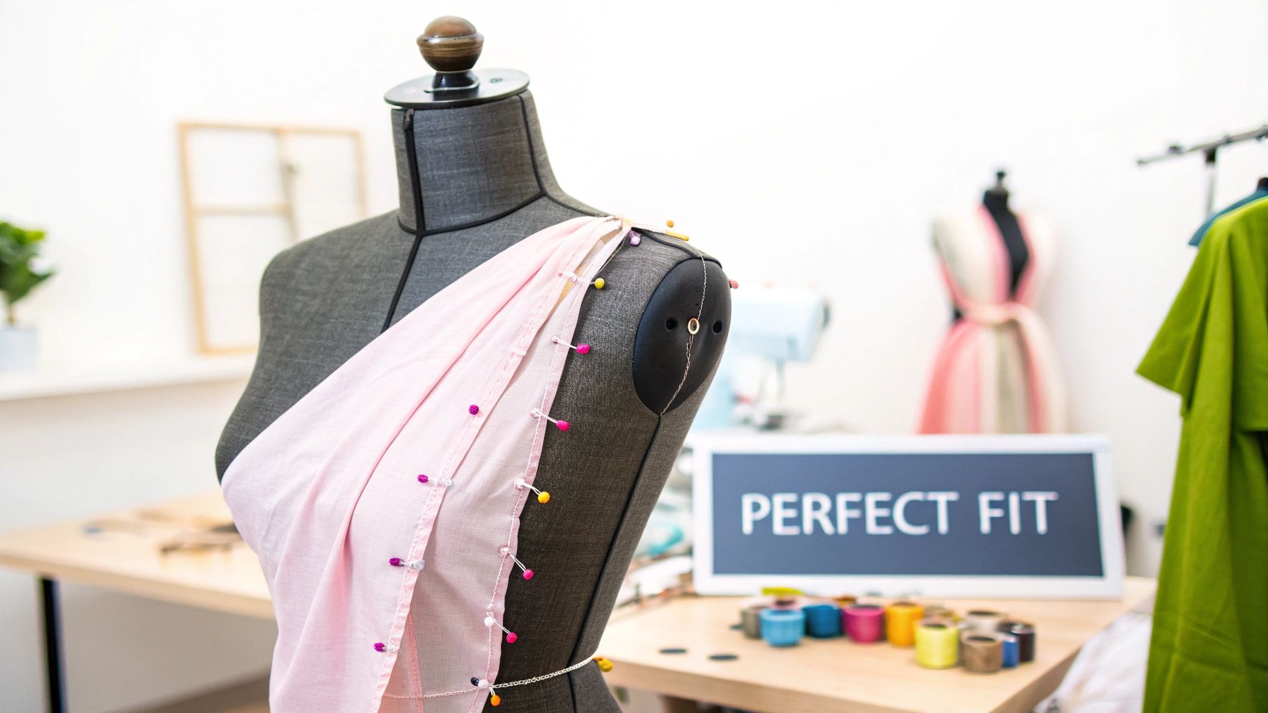 A person adjusting the dials on a dressmakers form adjustable
