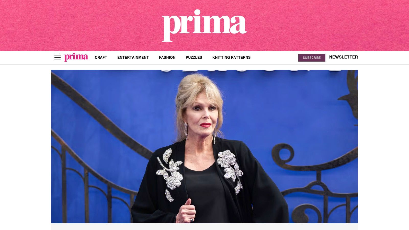 A screenshot of the Prima website homepage, showing various articles and categories related to crafts, home, and lifestyle.