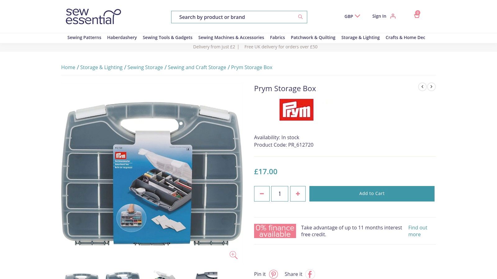 Sew Essential Prym Storage Box