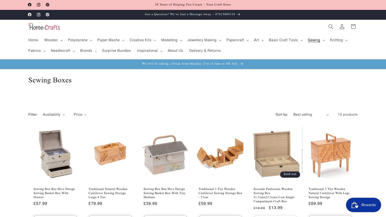 Home-Crafts Sewing Baskets