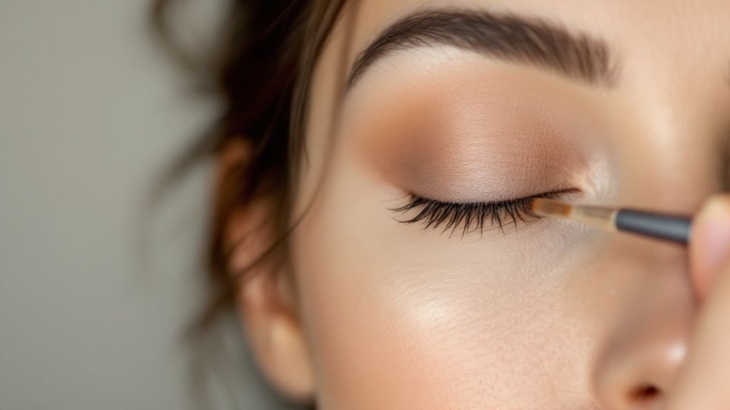 Kobieta 50+ uśmiecha się, delikatnie podkreślając kości policzkowe różem