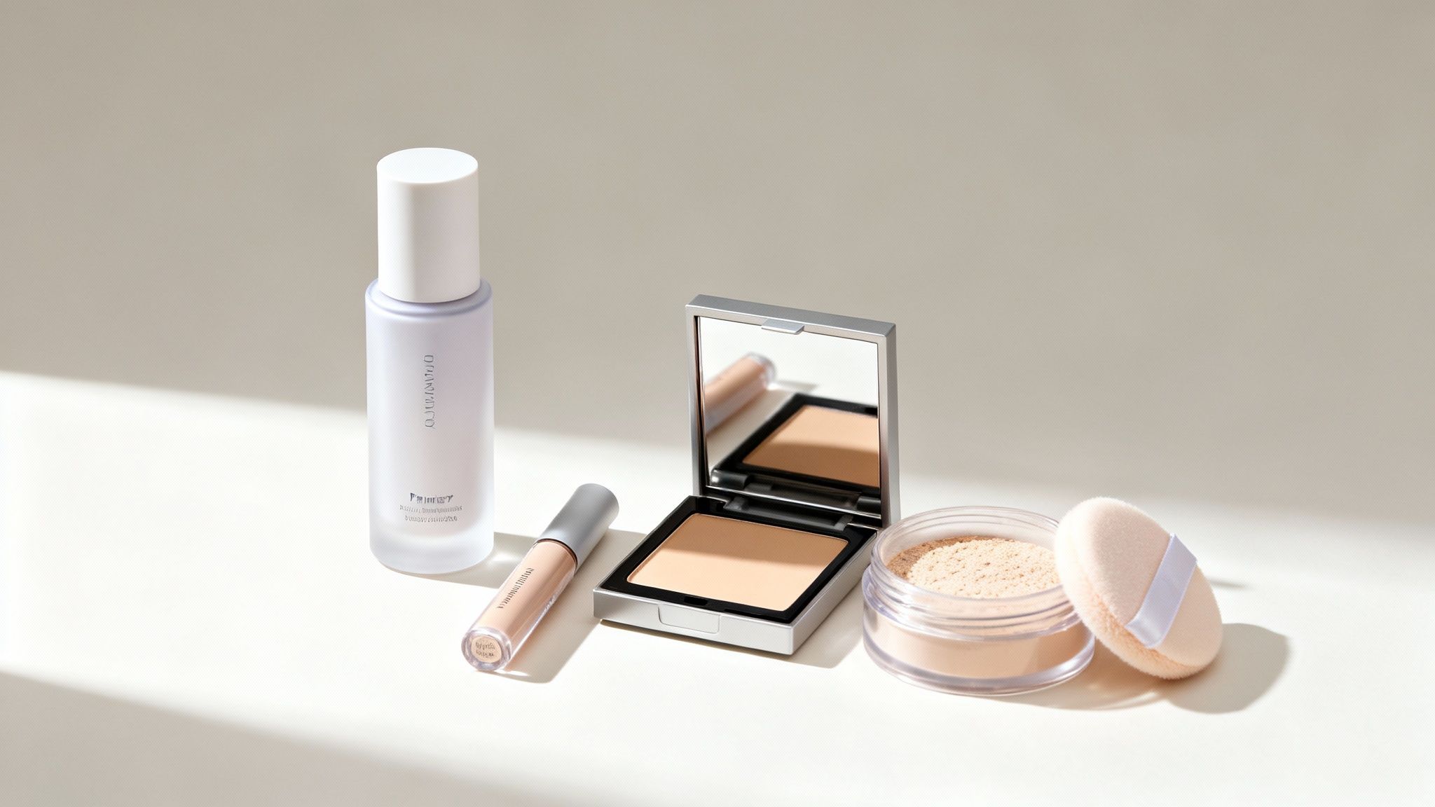 Kobieta nakładająca podkład na twarz pędzlem