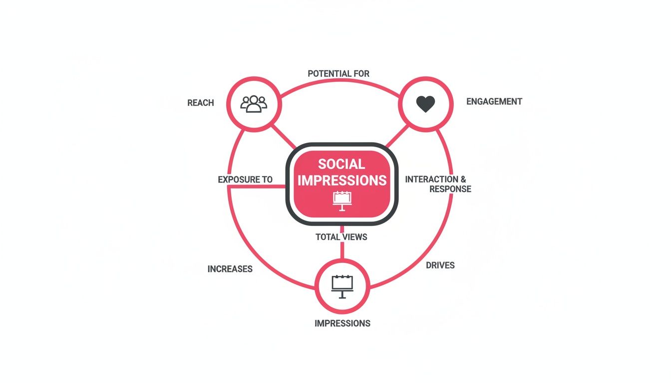 Infographic about social media impressions