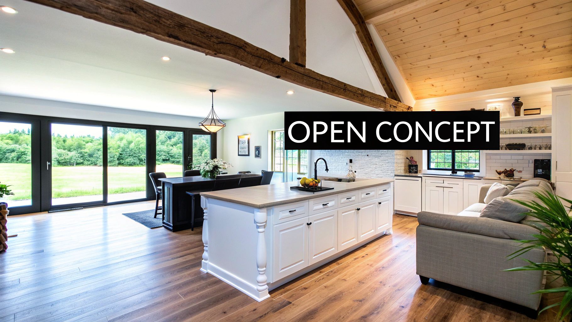 3. Open Concept Kitchen and Living Spaces