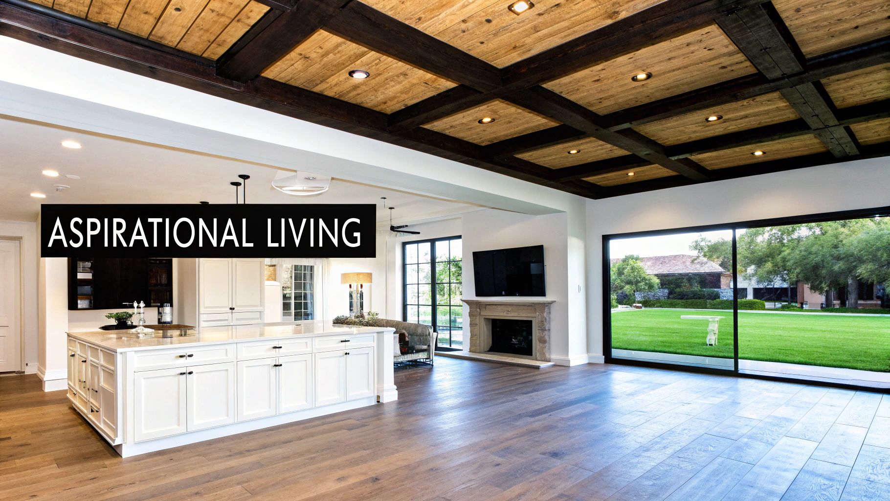 Luxury beams on ceiling
