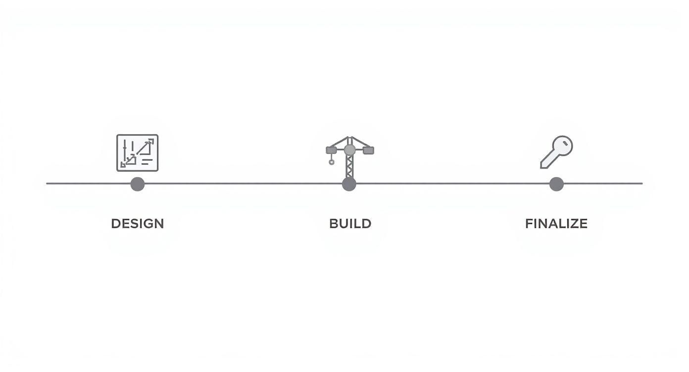 Infographic about how long to build custom home