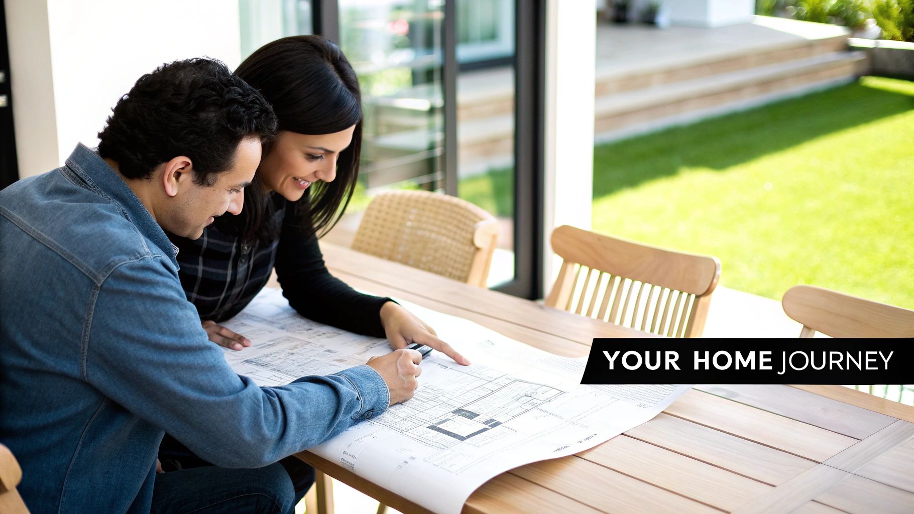 Finding the Best Custom Home Builders in Tennessee A modern custom-built home with large windows and a combination of wood and stone siding, nestled in a lush, green landscape.