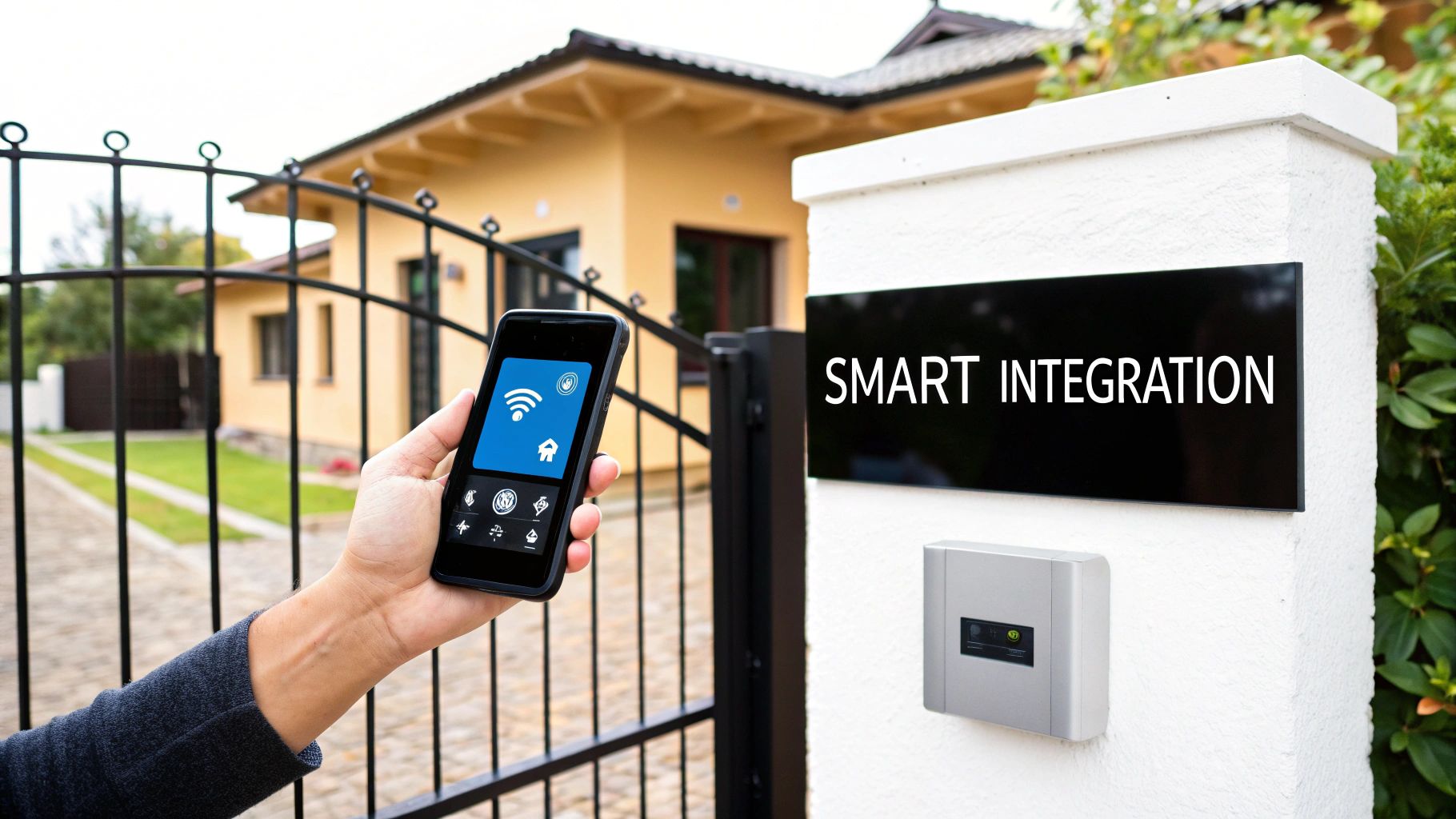 A futuristic image showing AI-powered access control technology