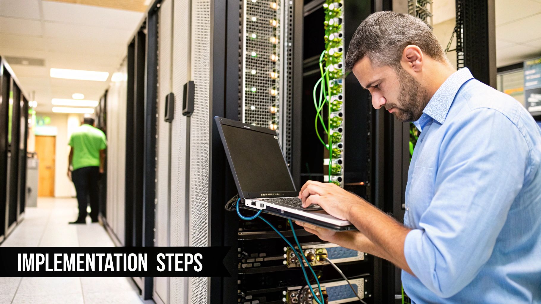 Two professionals shaking hands in an office, symbolizing a partnership with a managed security solutions provider.