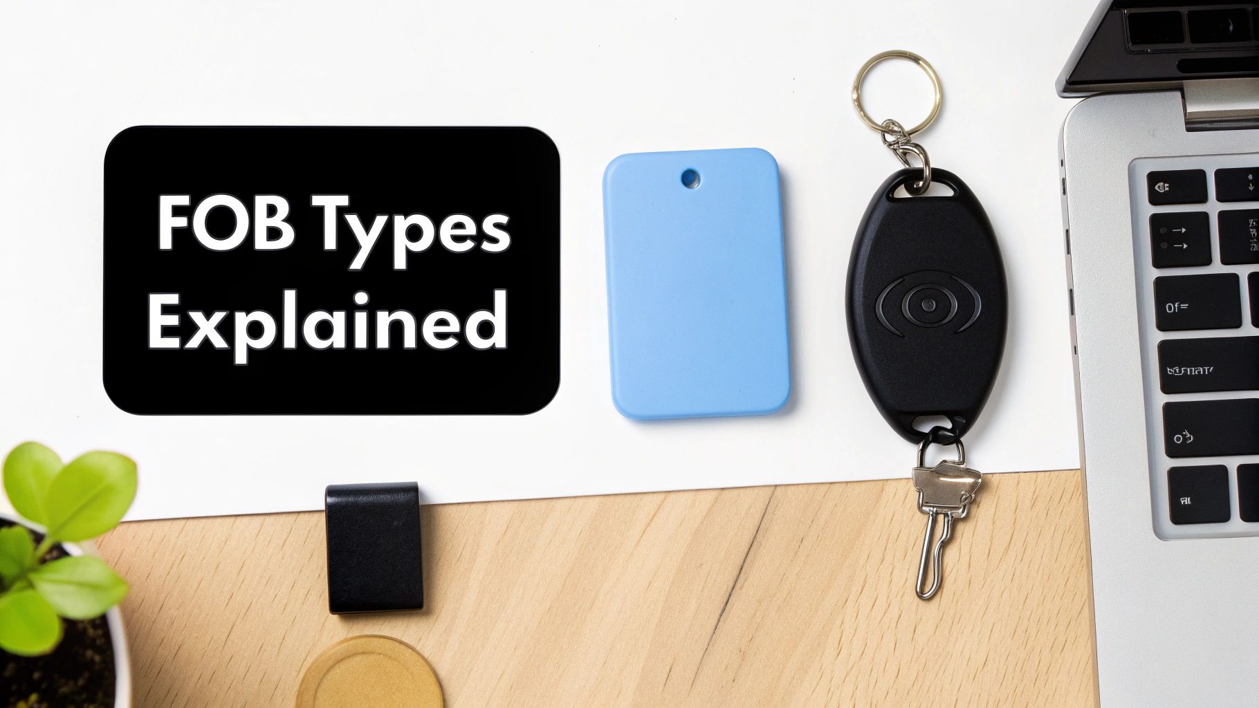 A person using a key fob on a sleek, modern door entry system reader