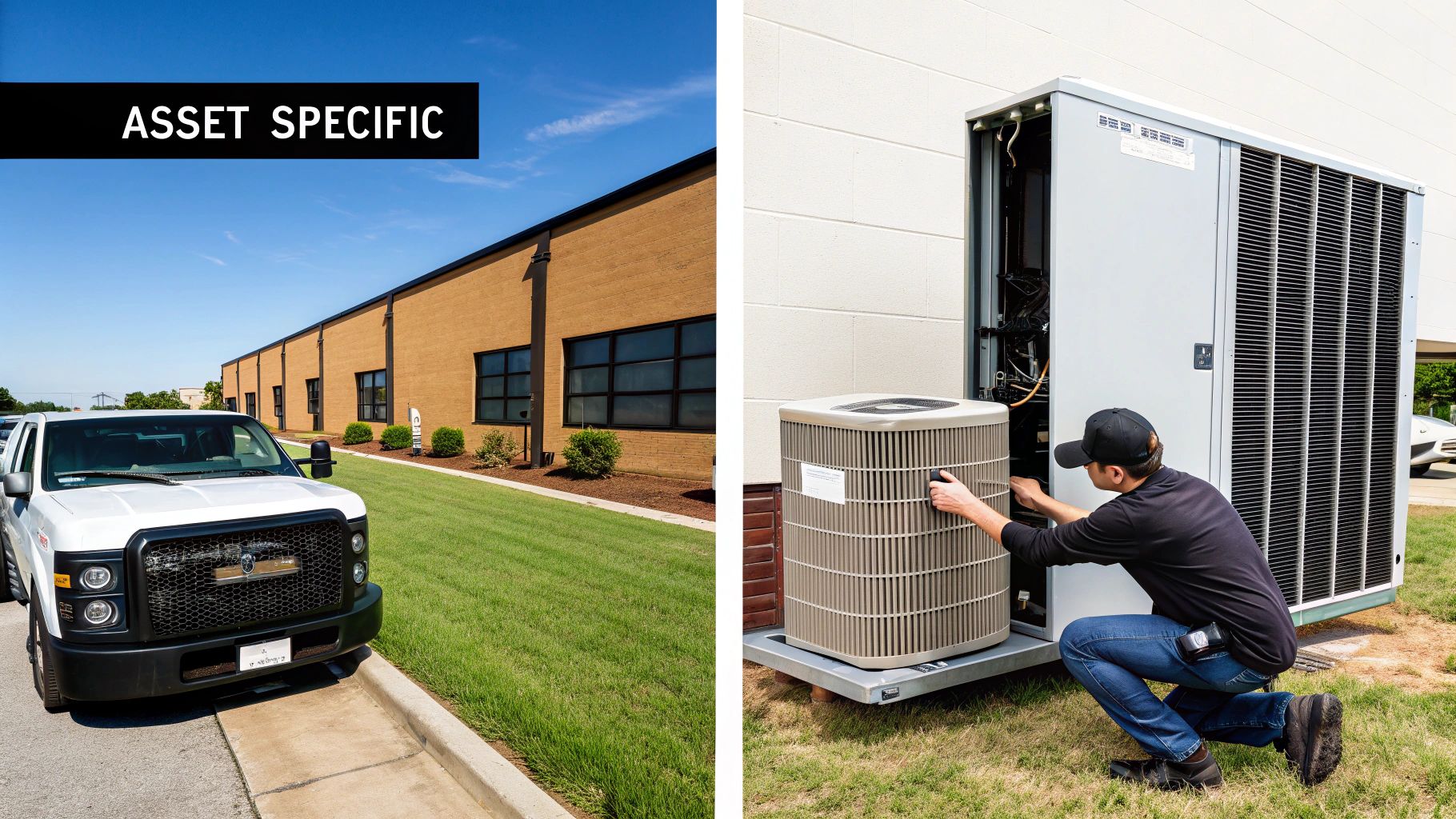 A technician working on a complex piece of equipment, adapting a maintenance plan