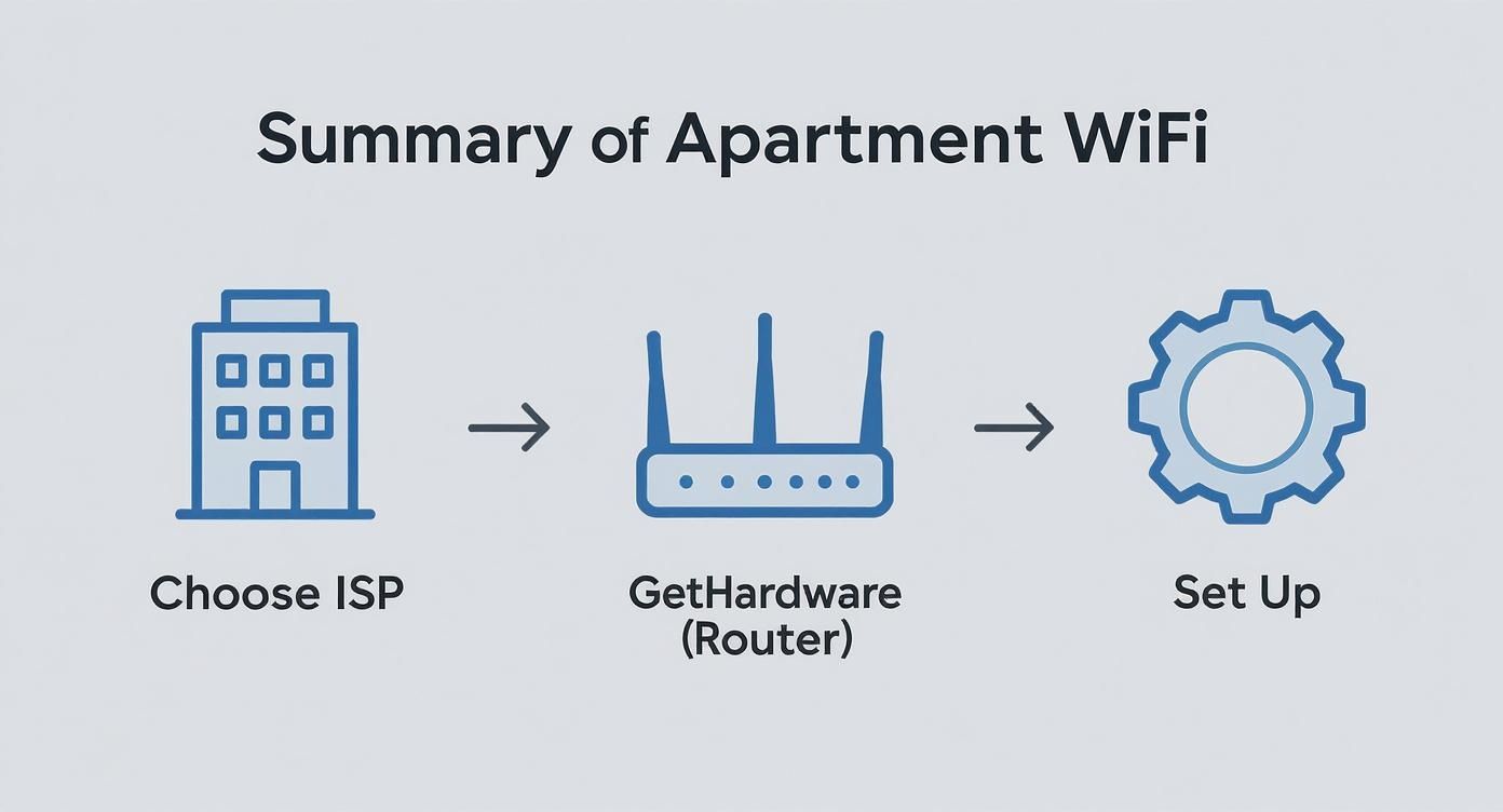 Infographic about how to get wifi in your apartment
