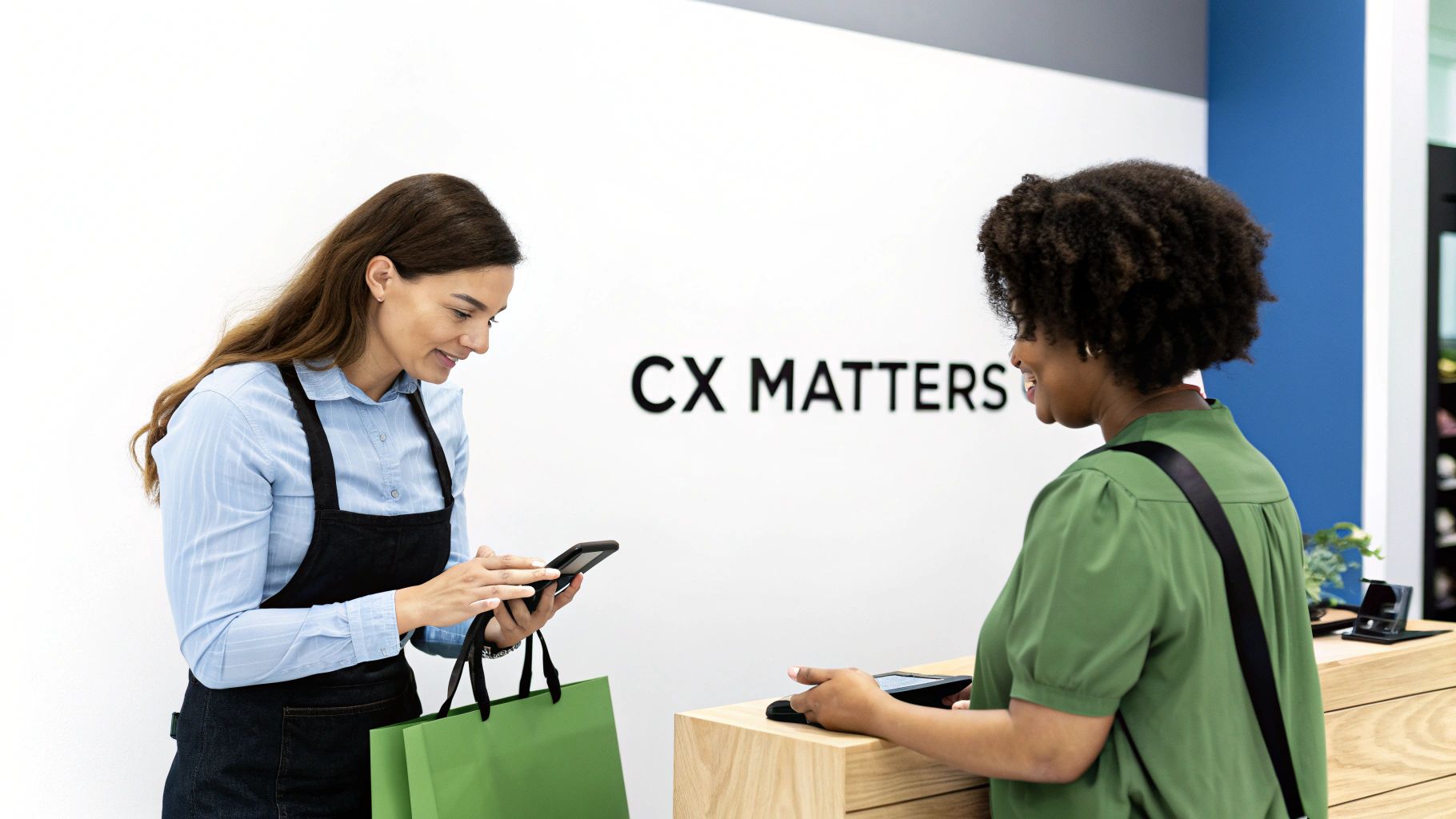 A group of diverse professionals collaborating around a table with laptops and documents, brainstorming customer experience strategies