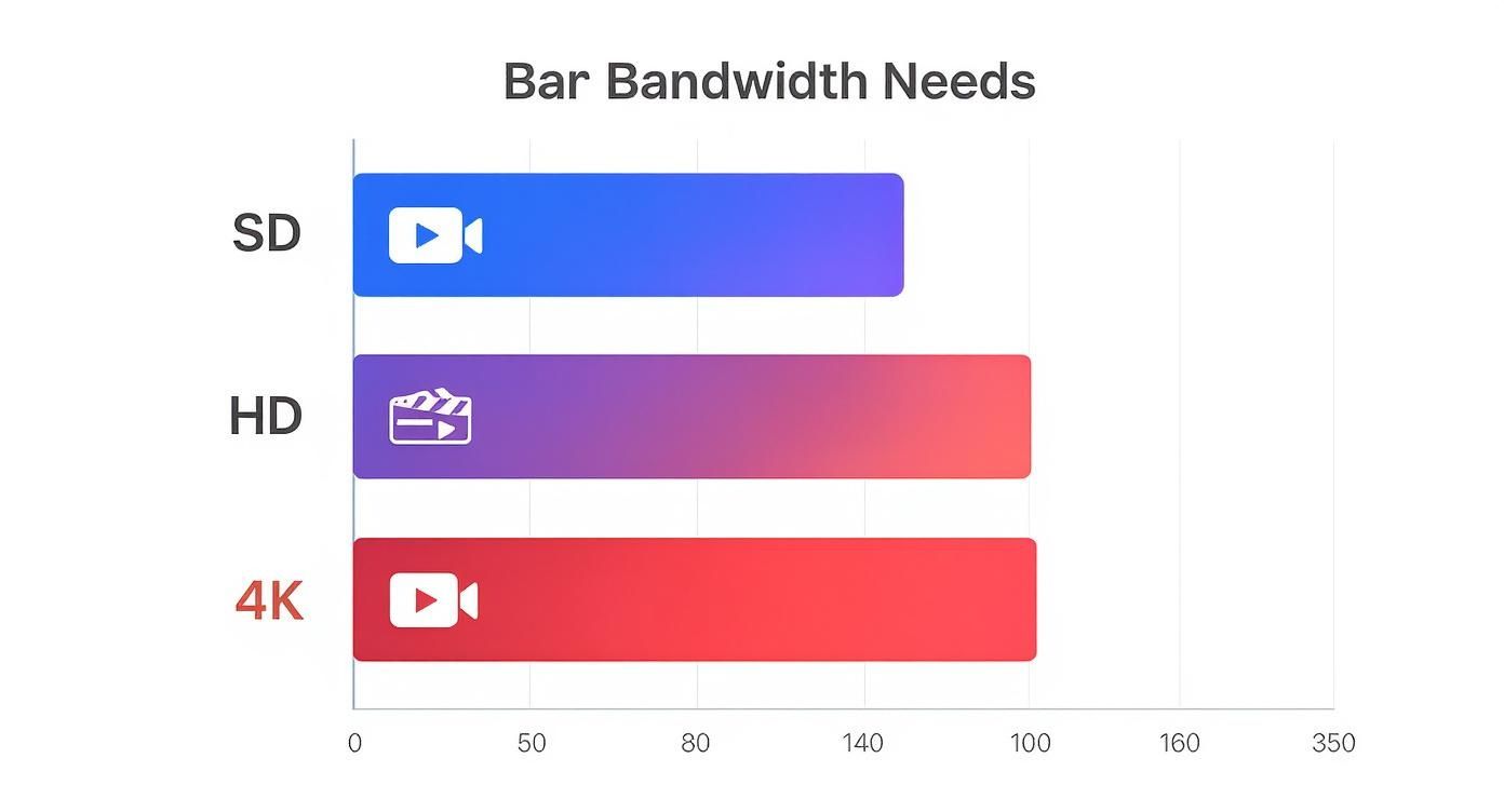 Infographic about bandwidth requirements for video conferencing