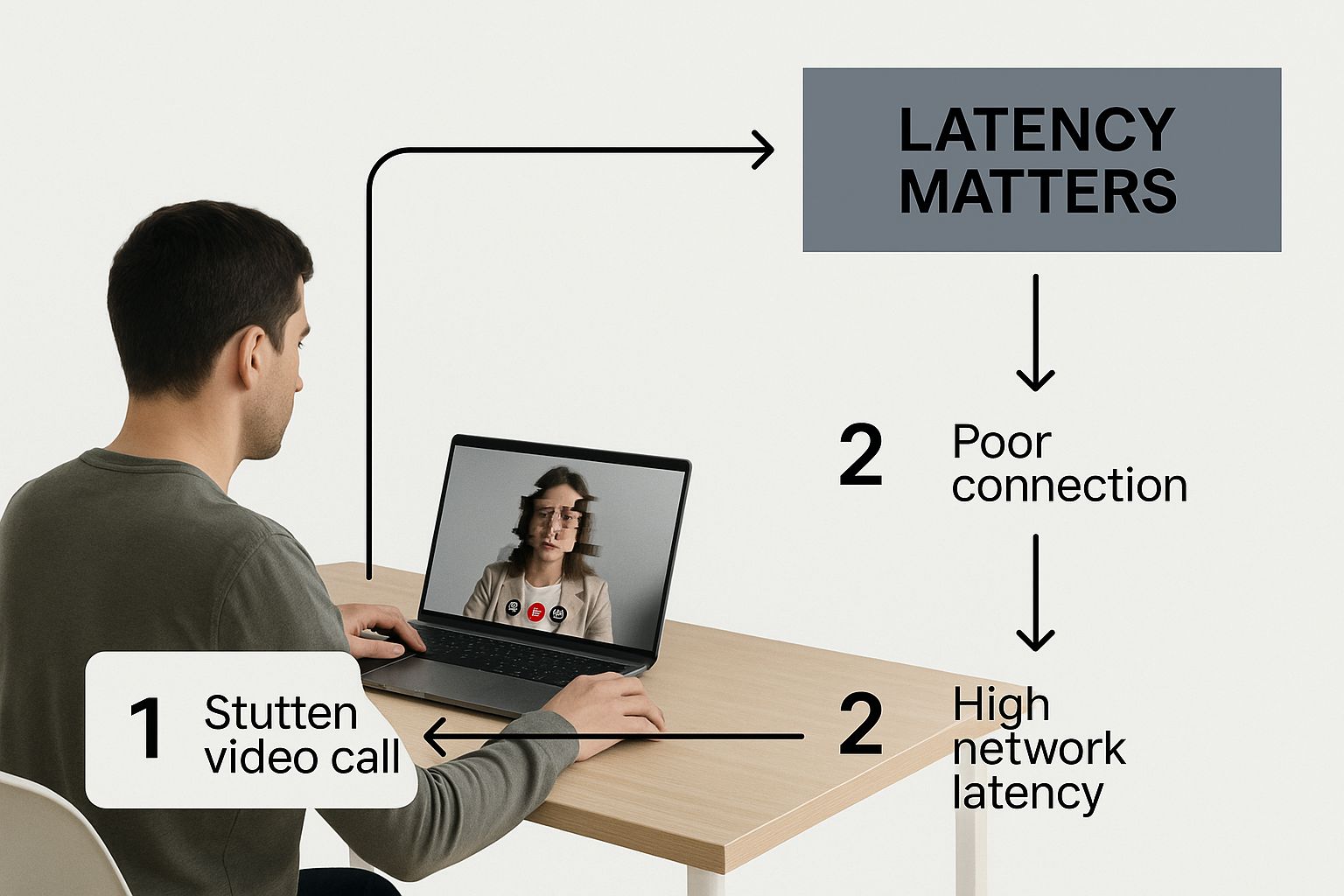 Infographic about how to measure network latency
