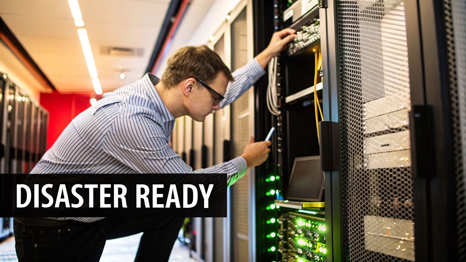 A magnifying glass hovering over a computer circuit board, highlighting potential weak points or traps.