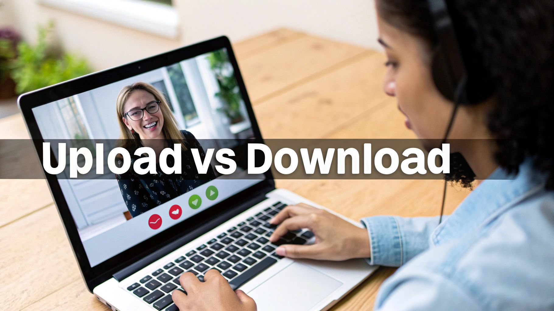 A close-up shot of an Ethernet cable plugged into a router, with glowing lights indicating data transfer.