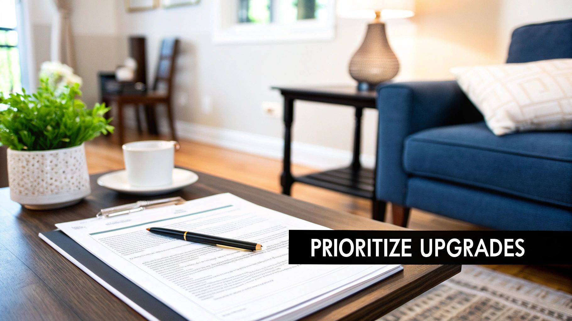 A modern, well-lit kitchen with white cabinets, stainless steel appliances, and a central island with a sink.