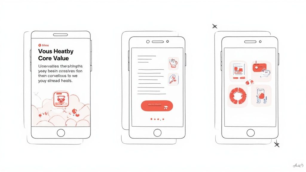 Vibrant app store screenshots showing clear, readable captions and a cohesive brand aesthetic.