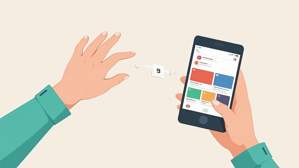 Vibrant app store screenshots showcasing different features with bold headlines and colorful backgrounds.