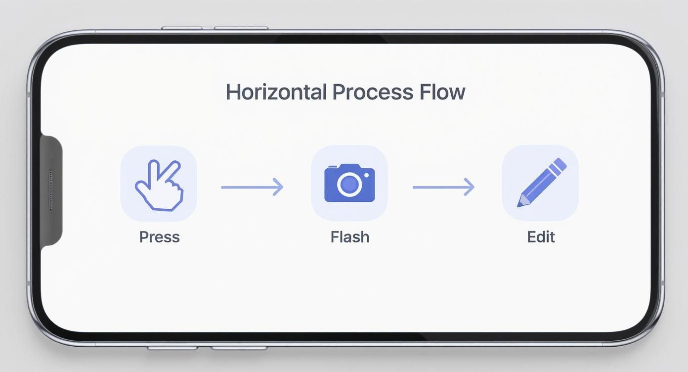 Infographic about how to take a screenshot with an iphone