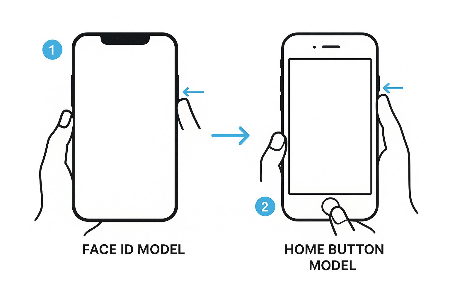 Infographic about how to do iphone screenshot