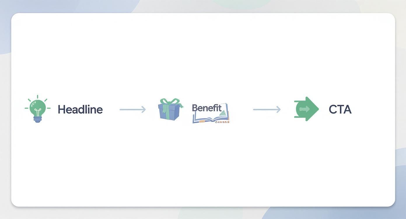 Vibrant mobile app design templates showing clear, concise, and benefit-driven copy on the screenshots.