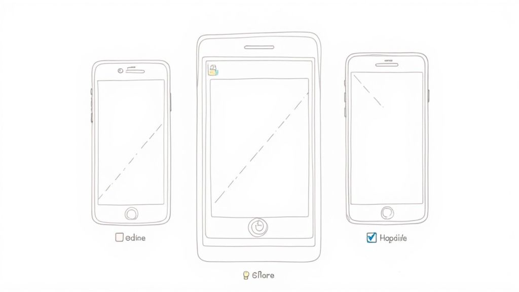 Vibrant app store screenshots shown on different device mockups, illustrating various sizes and orientations.