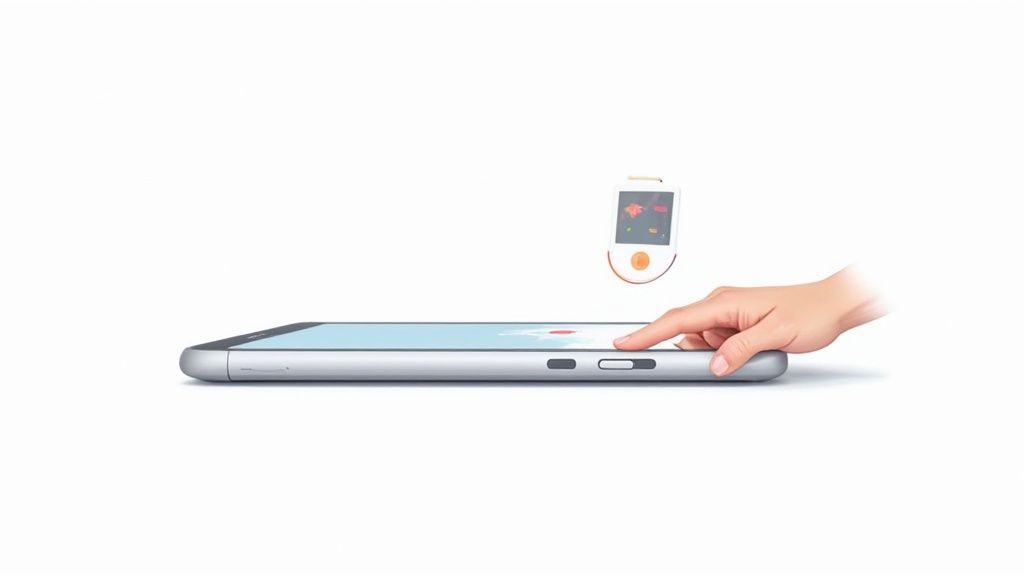 A close-up of the side buttons on a Google Pixel phone, highlighting the power and volume down buttons.