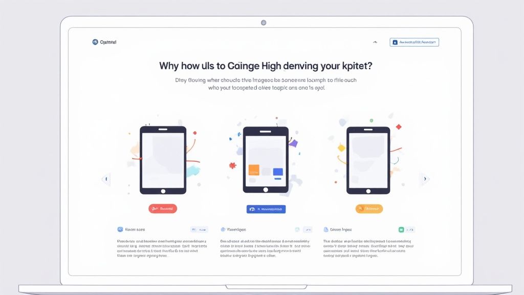 Screenshot from an app mockup editor displaying a user interface for designing app store screenshots.