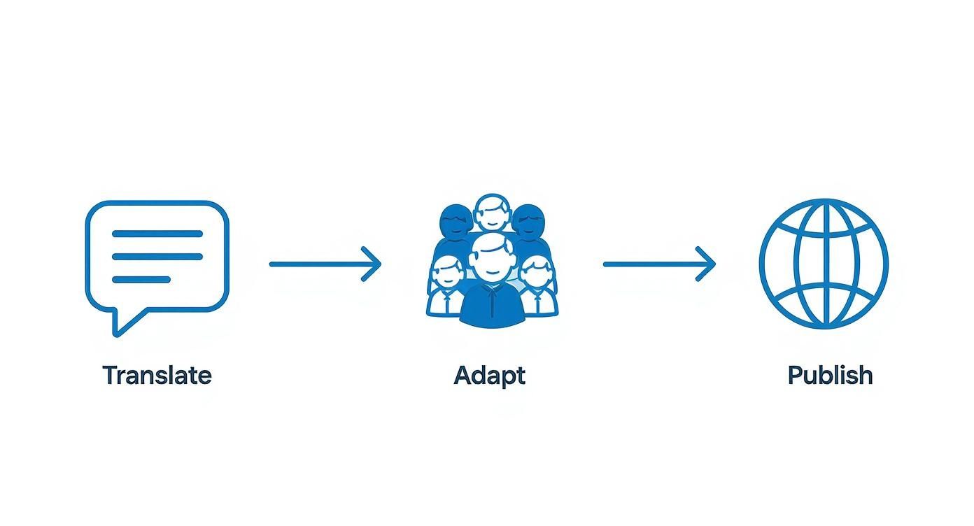 An image showing a series of app store screenshots being localized for different countries, with flags and culturally relevant imagery.