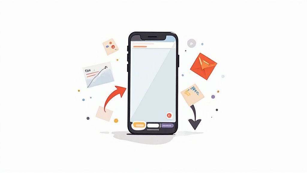 A vibrant, well-designed app store screenshot with a clear headline and colorful background.