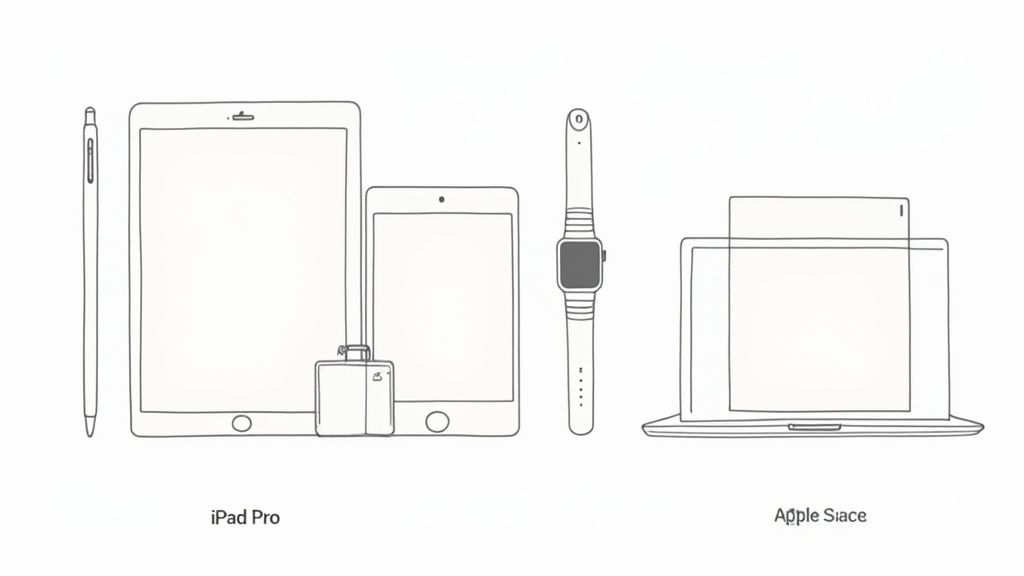 A vibrant and appealing display of iPad app screenshots, showcasing different UI elements on a tablet device.