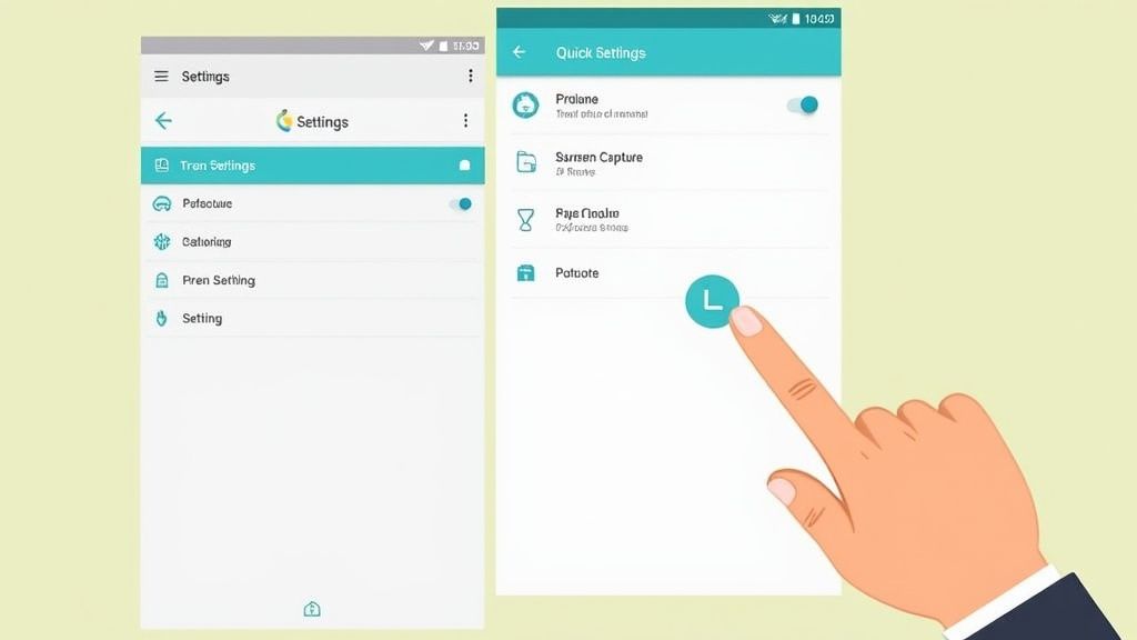 A screenshot of the Android Quick Settings panel showing the 'Screen Capture' tile available for one-tap access.