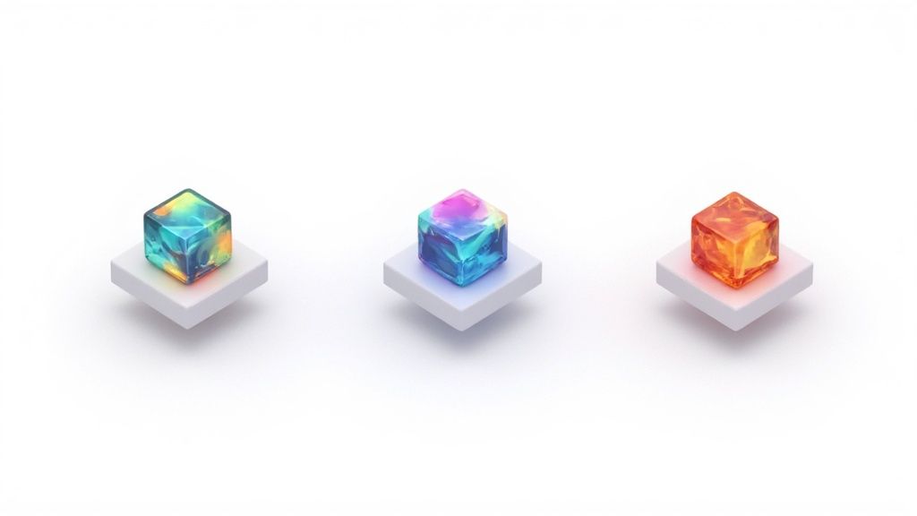 A collage of app icons showcasing modern design trends like vibrant gradients, 3D elements, and minimalism.