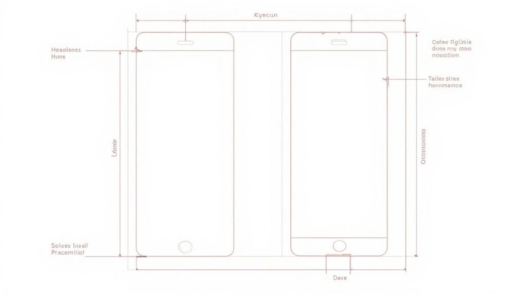 App screenshots showing a clear layout with ample whitespace to guide the user's eye.