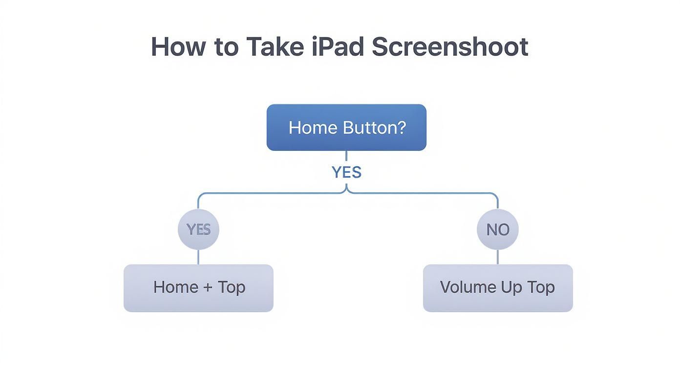 Infographic about how to screenshot on a ipad