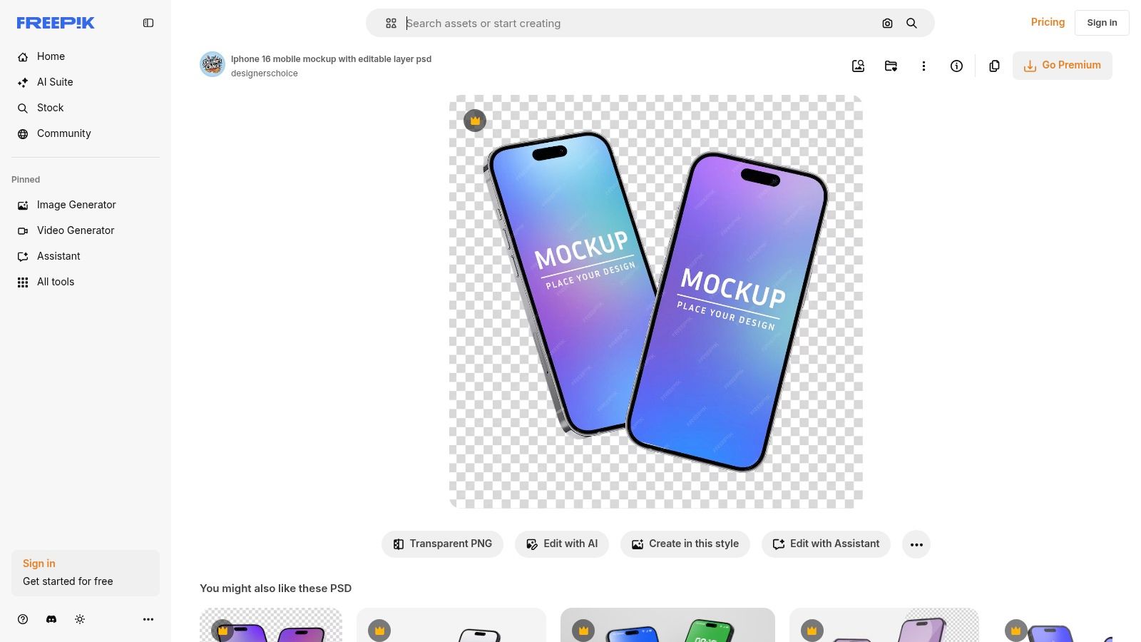 An iPhone 16 mockup from Freepik showing a customizable screen and clean background.