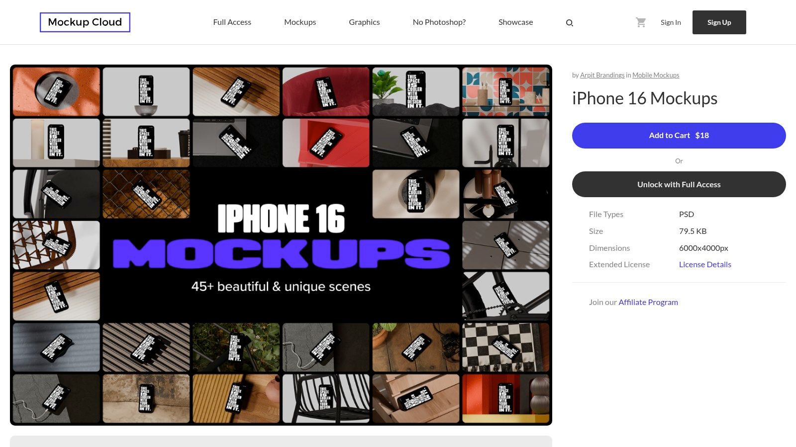 A collection of iPhone 16 mockups from Mockup Cloud, featuring various professional and clean compositions.