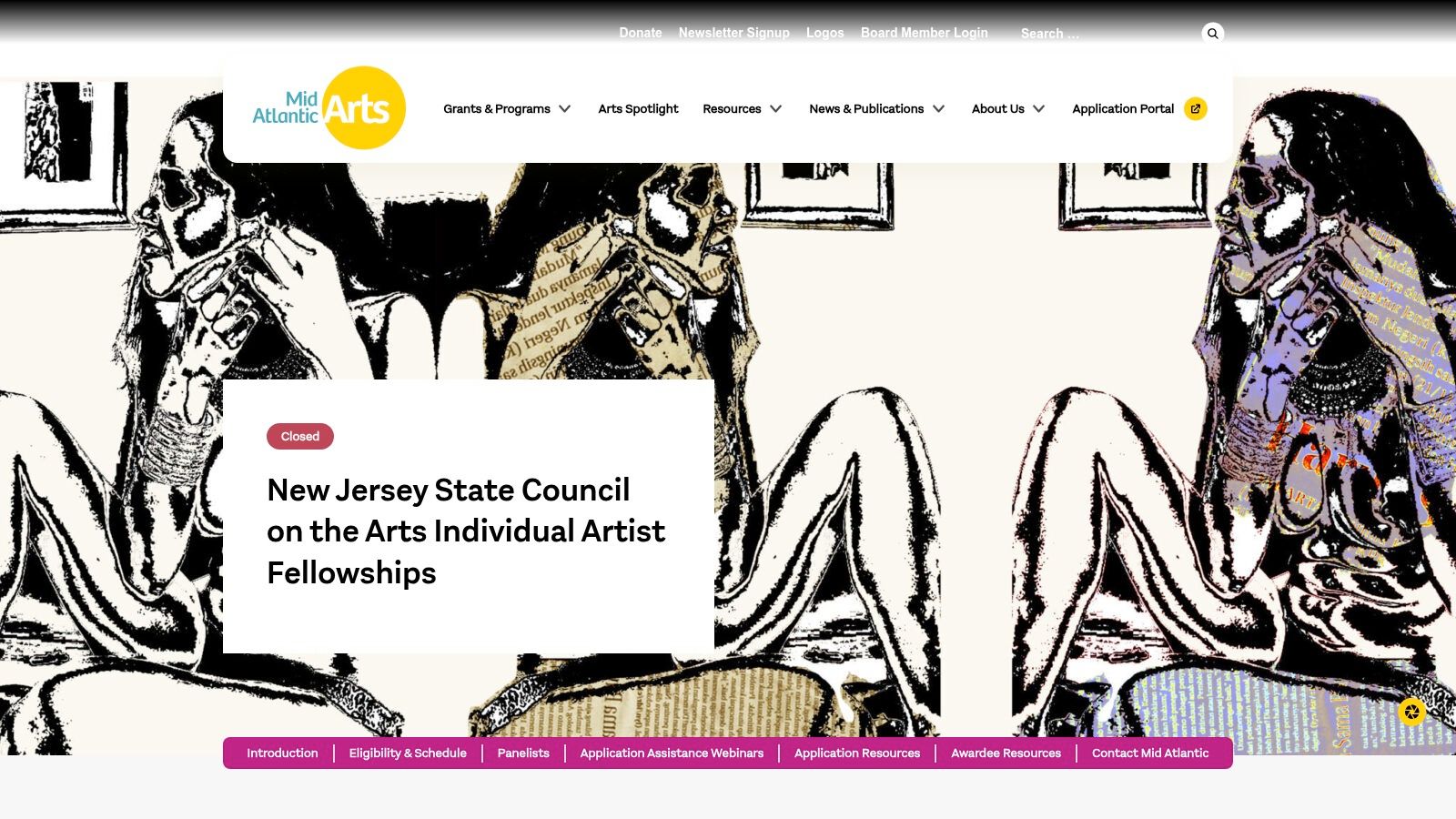 Mid Atlantic Arts (NJ Individual Artist Fellowships portal)