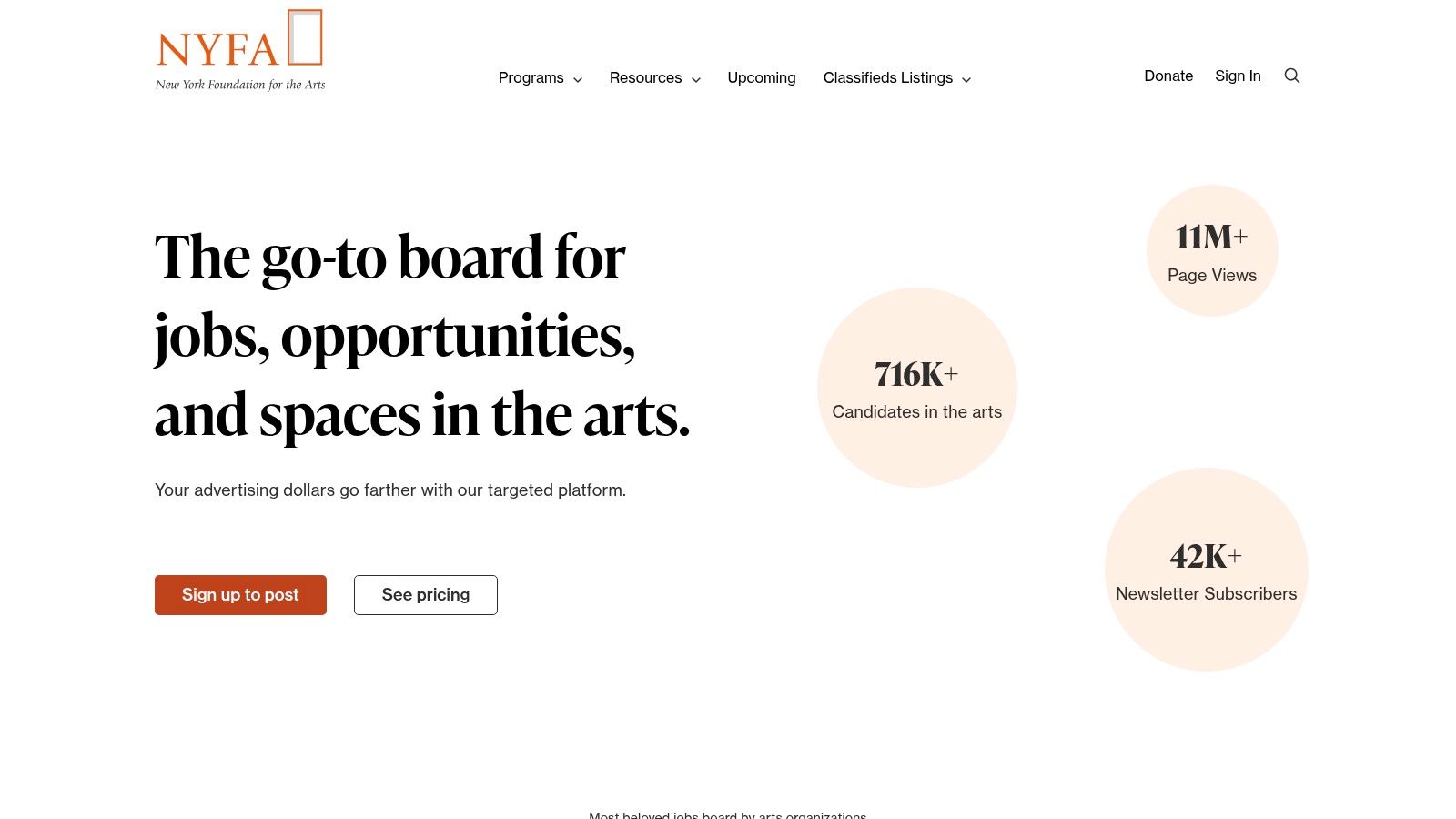 NYFA Classifieds & Spaces offers a professional portal for art opportunities and studio rentals.