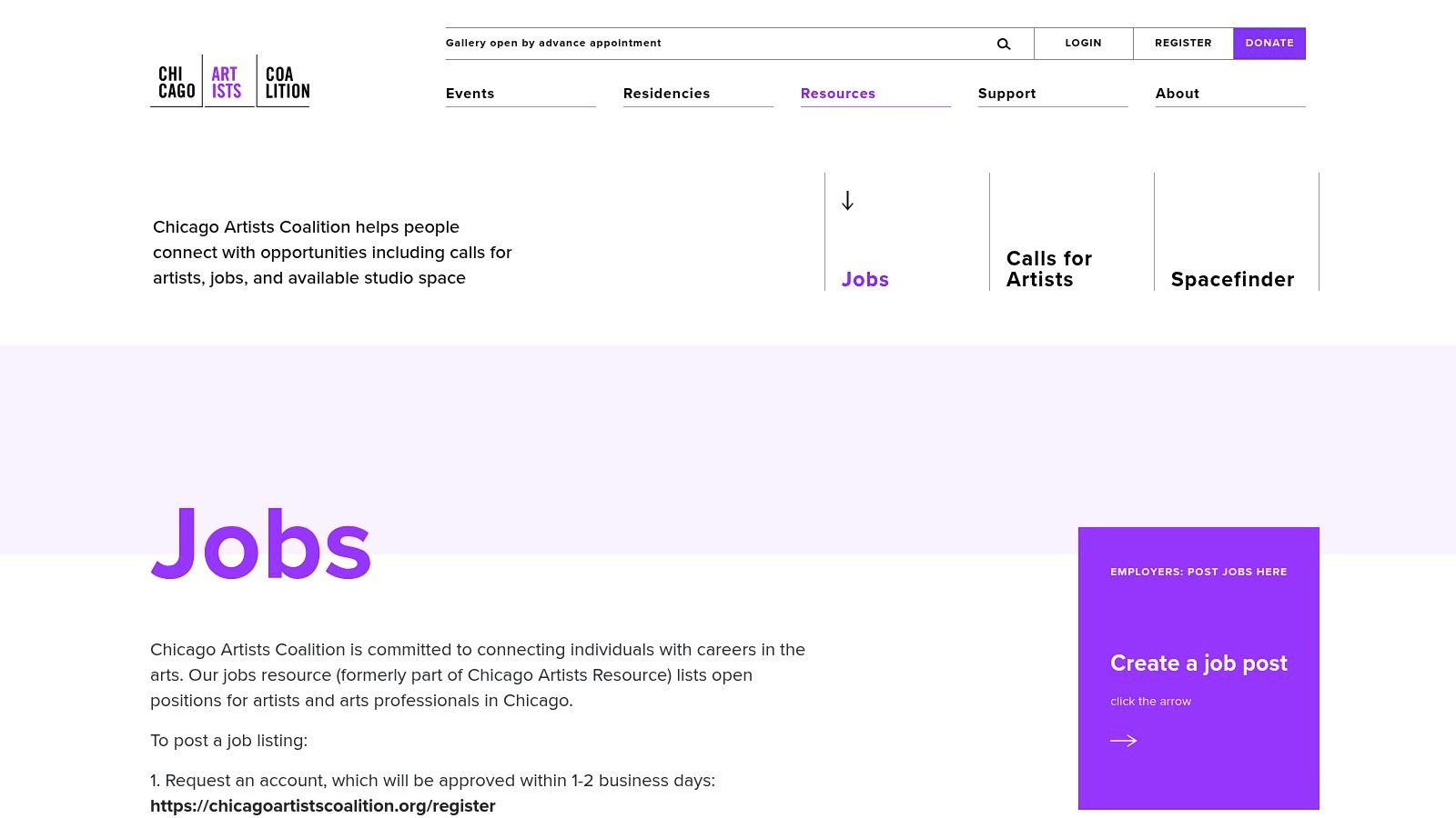 Chicago Artists Coalition – Jobs