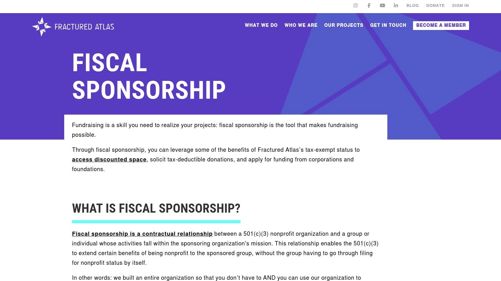 Fractured Atlas (Fiscal Sponsorship)