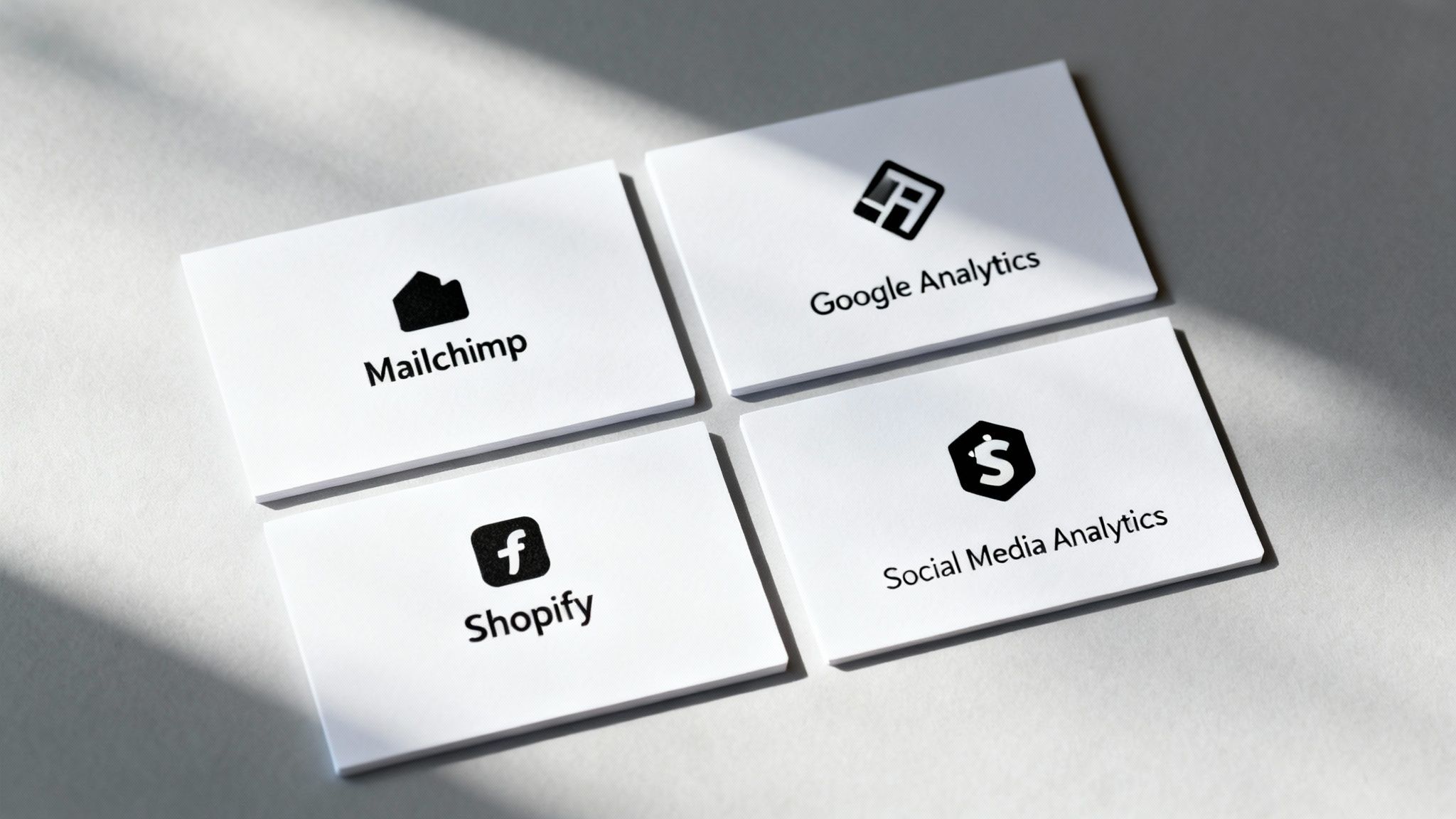 A person working on a laptop with various marketing tool icons floating around them.